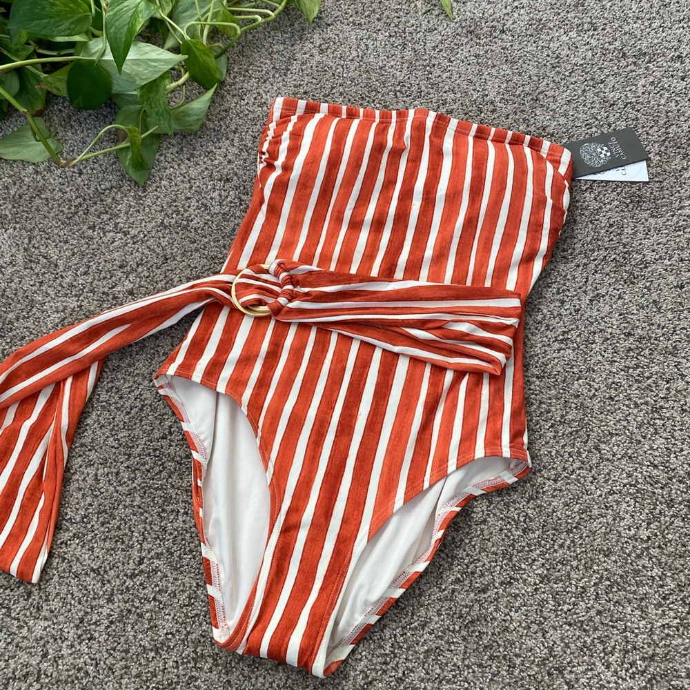 NWT Vince Camuto striped one piece bathing suit